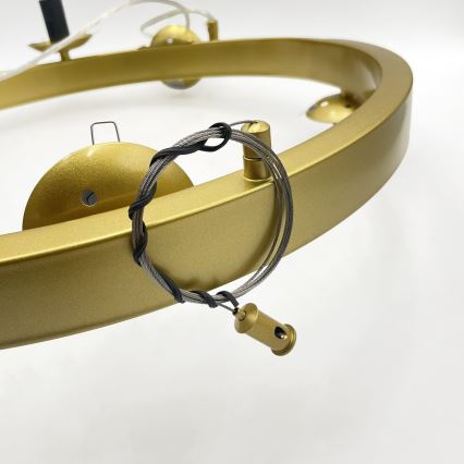 Suspension sur câble SOLARI 9xE14/15W/230V doré/noir fumé