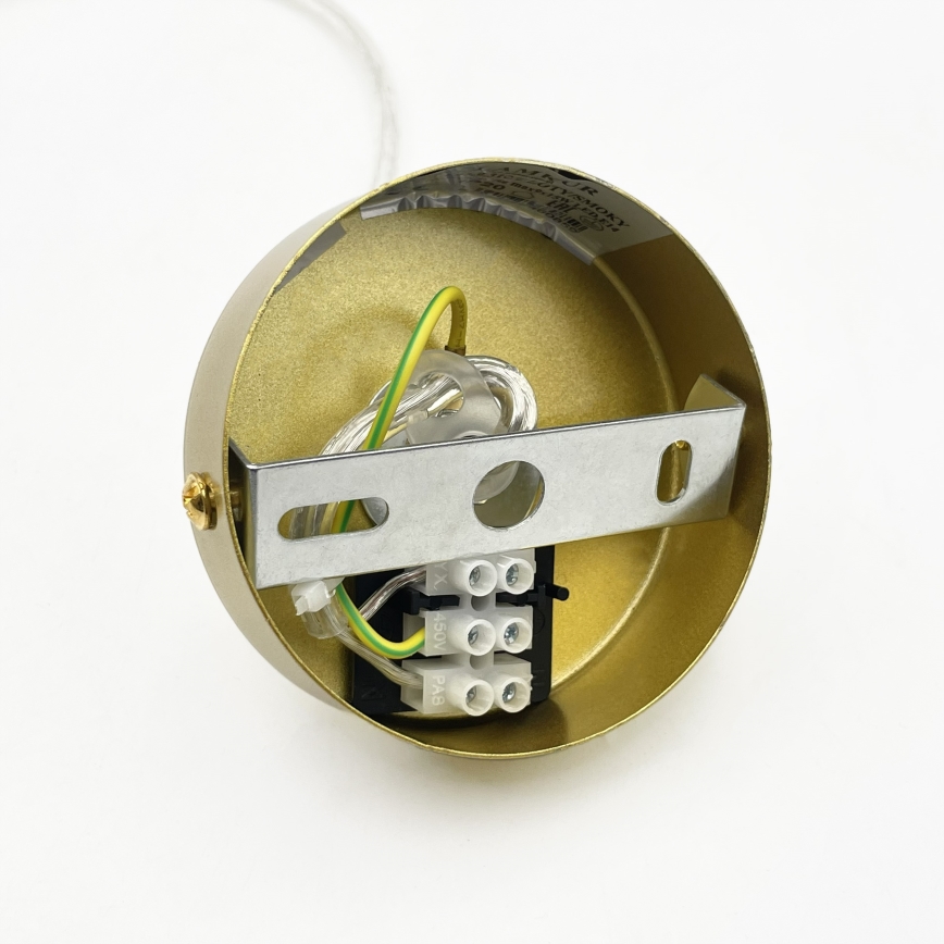 Suspension sur câble SOLARI 9xE14/15W/230V doré/noir fumé