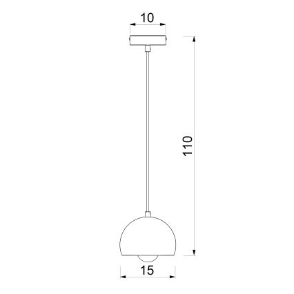 Suspension sur câble SOOL 1xE27/15W/230V Ø 15 cm bordeaux