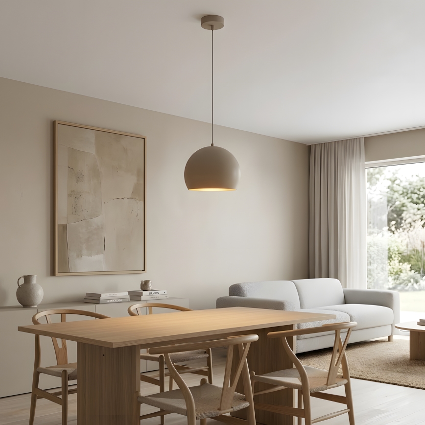 Suspension sur câble SOOL 1xE27/15W/230V Ø 27 cm beige