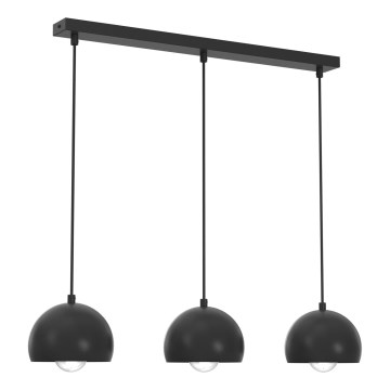 Suspension sur câble SOOL 3xE27/15W/230V noire