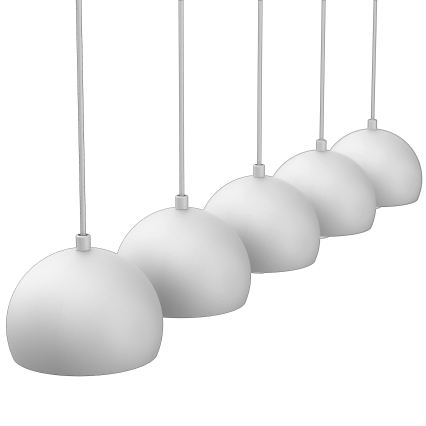Suspension sur câble SOOL 5xE27/15W/230V blanche