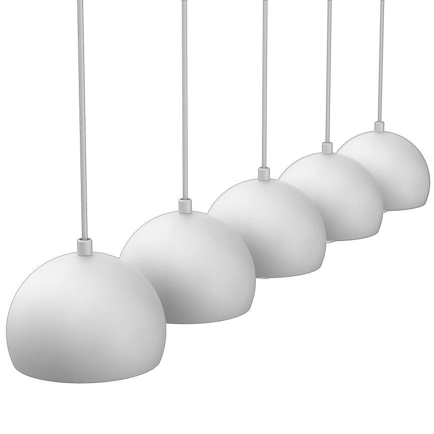 Suspension sur câble SOOL 5xE27/15W/230V blanche