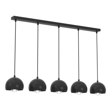 Suspension sur câble SOOL 5xE27/15W/230V, noire