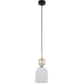 Suspension sur câble SOPHIA 1xE14/10W/230V noir / beige fumé / blanc