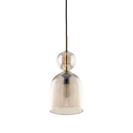 Suspension sur câble SOPHIA 1xE14/10W/230V noir/beige fumé
