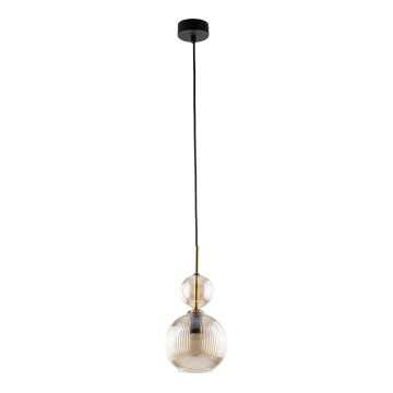 Suspension sur câble SOPHIA 1xE14/10W/230V noir/beige fumé