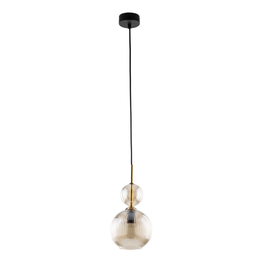 Suspension sur câble SOPHIA 1xE14/10W/230V noir/beige fumé