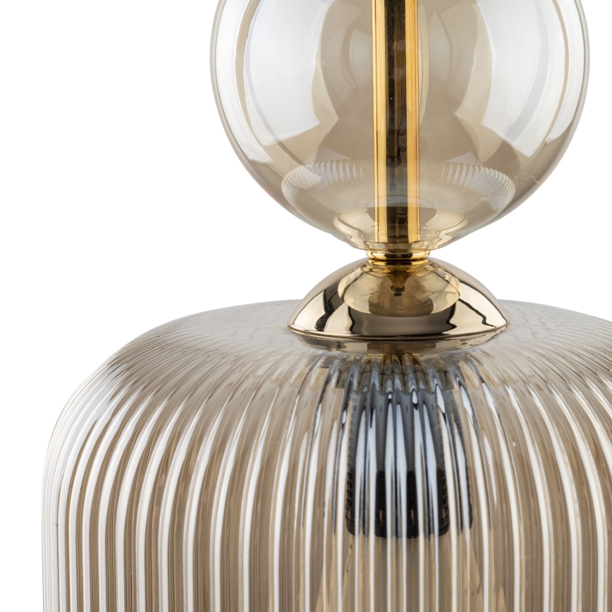 Suspension sur câble SOPHIA 1xE14/10W/230V noire/beige fumé