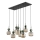 Suspension sur câble SOPHIA 8xE14/10W/230V noir/vert/beige fumé
