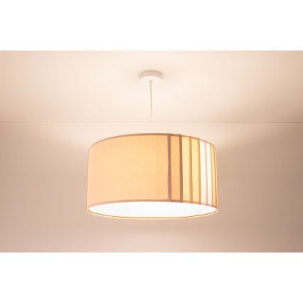 Suspension sur câble STRIPES 1xE27/60W/230V Ø 40 cm beige