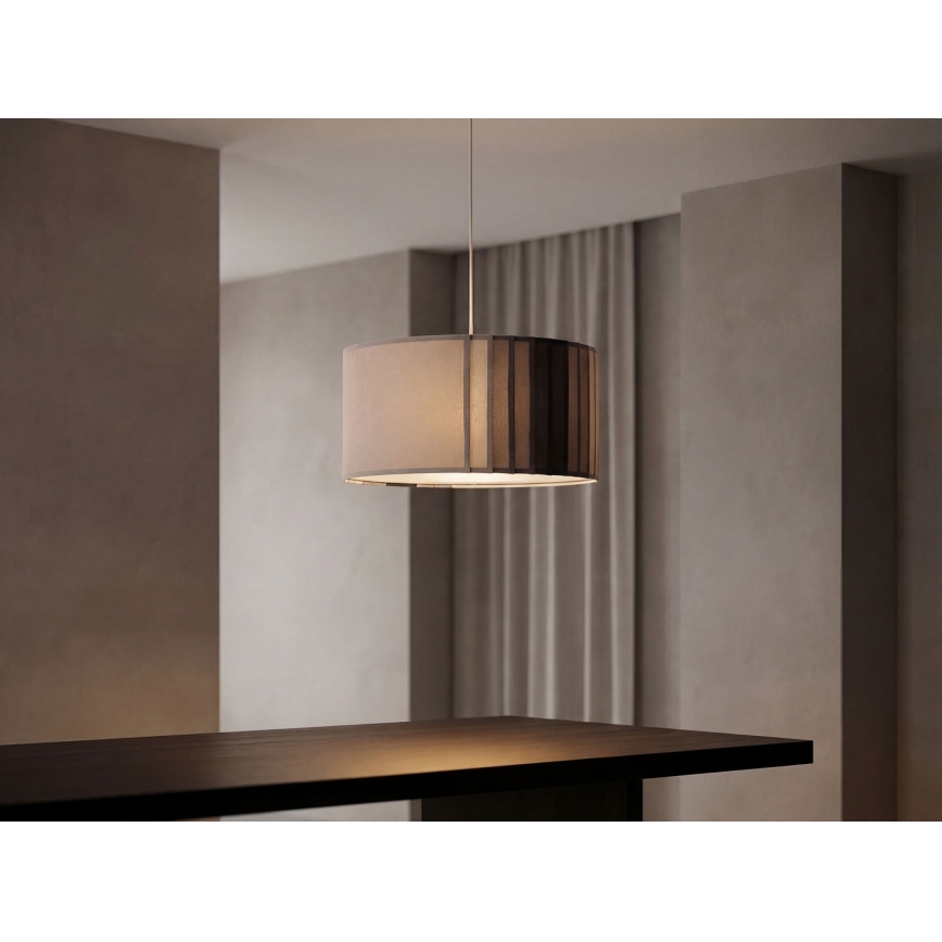 Suspension sur câble STRIPES, 1xE27/60W/230V, Ø 40 cm, gris