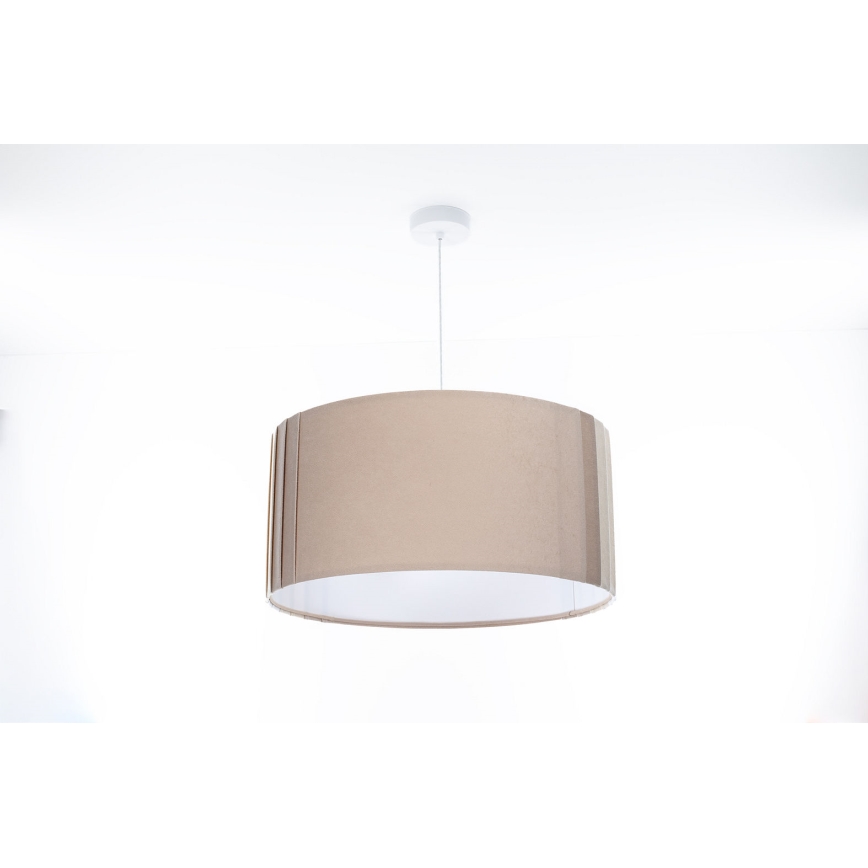 Suspension sur câble STRIPES 1xE27/60W/230V Ø 60 cm beige