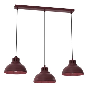 Suspension sur câble SVEN 3xE27/15W/230V bordeaux