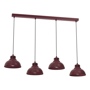 Suspension sur câble SVEN 4xE27/15W/230V bordeaux