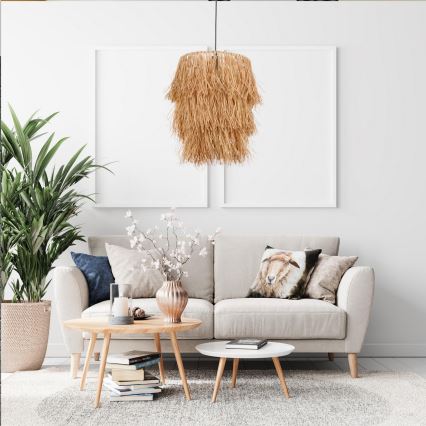 Suspension sur câble TASSEL 1xE27/40W/230V en raphia