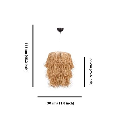 Suspension sur câble TASSEL 1xE27/40W/230V en raphia