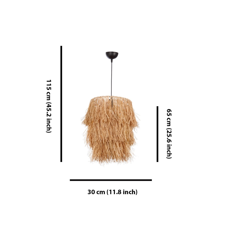 Suspension sur câble TASSEL 1xE27/40W/230V en raphia