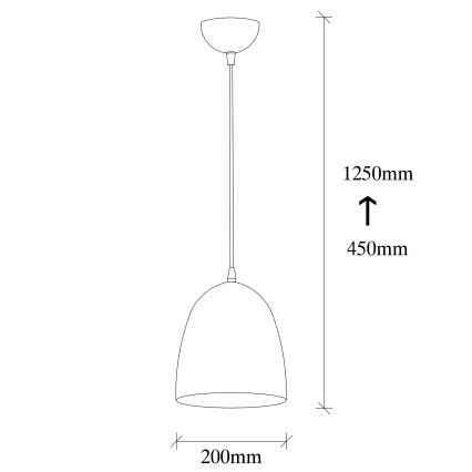 Suspension sur câble TATTOO 1xE27/40W/230V Ø 20 cm noire