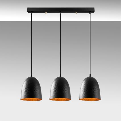 Suspension sur câble TATTOO 3xE27/40W/230V noir