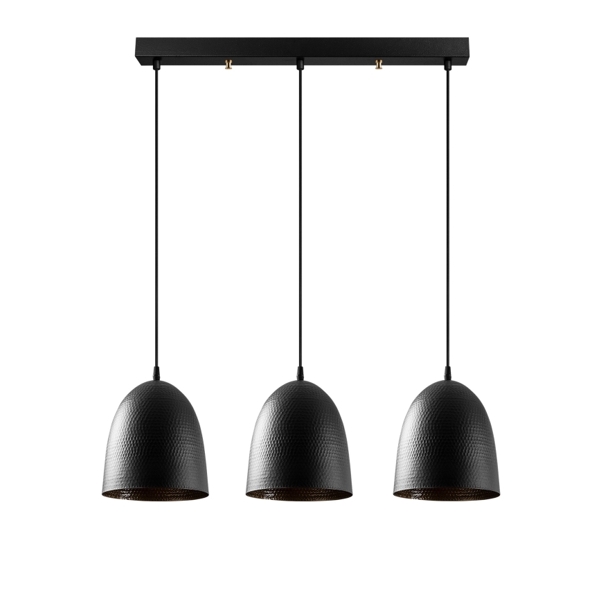 Suspension sur câble TATTOO 3xE27/40W/230V noir