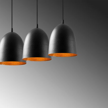 Suspension sur câble TATTOO 3xE27/40W/230V noir