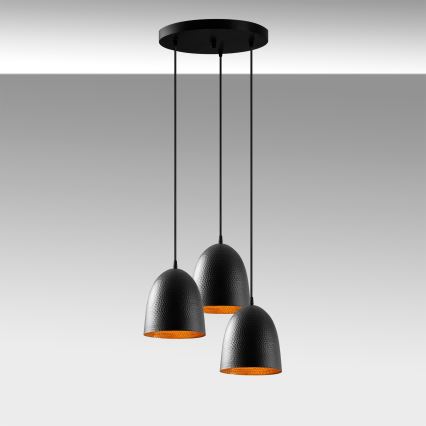 Suspension sur câble TATTOO 3xE27/40W/230V noire