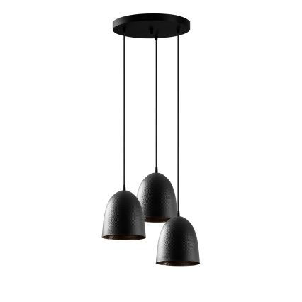 Suspension sur câble TATTOO 3xE27/40W/230V noire