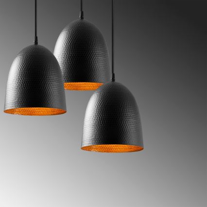 Suspension sur câble TATTOO 3xE27/40W/230V noire