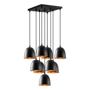 Suspension sur câble TATTOO 9xE27/40W/230V noire