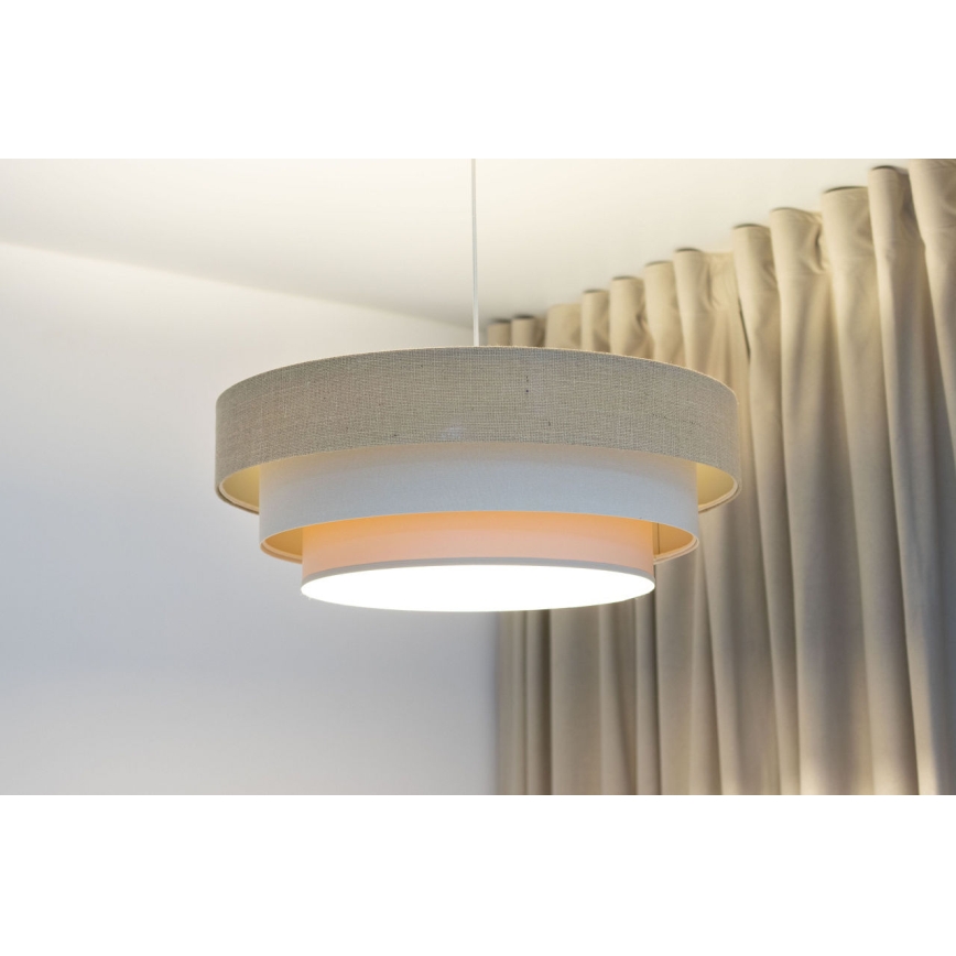 Suspension sur câble TRINITI 1xE27/60W/230V Ø 40 cm beige/crème