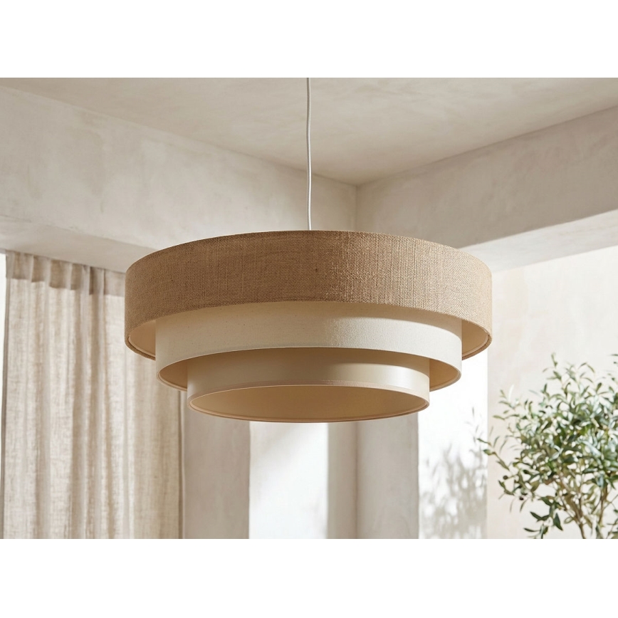 Suspension sur câble TRINITI 1xE27/60W/230V Ø 40 cm beige/crème
