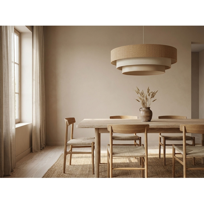 Suspension sur câble TRINITI 1xE27/60W/230V Ø 40 cm beige/crème
