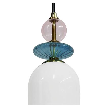 Suspension sur câble TROPEA 1xE27/15W/230V noir/violet fumé/bleu/blanc
