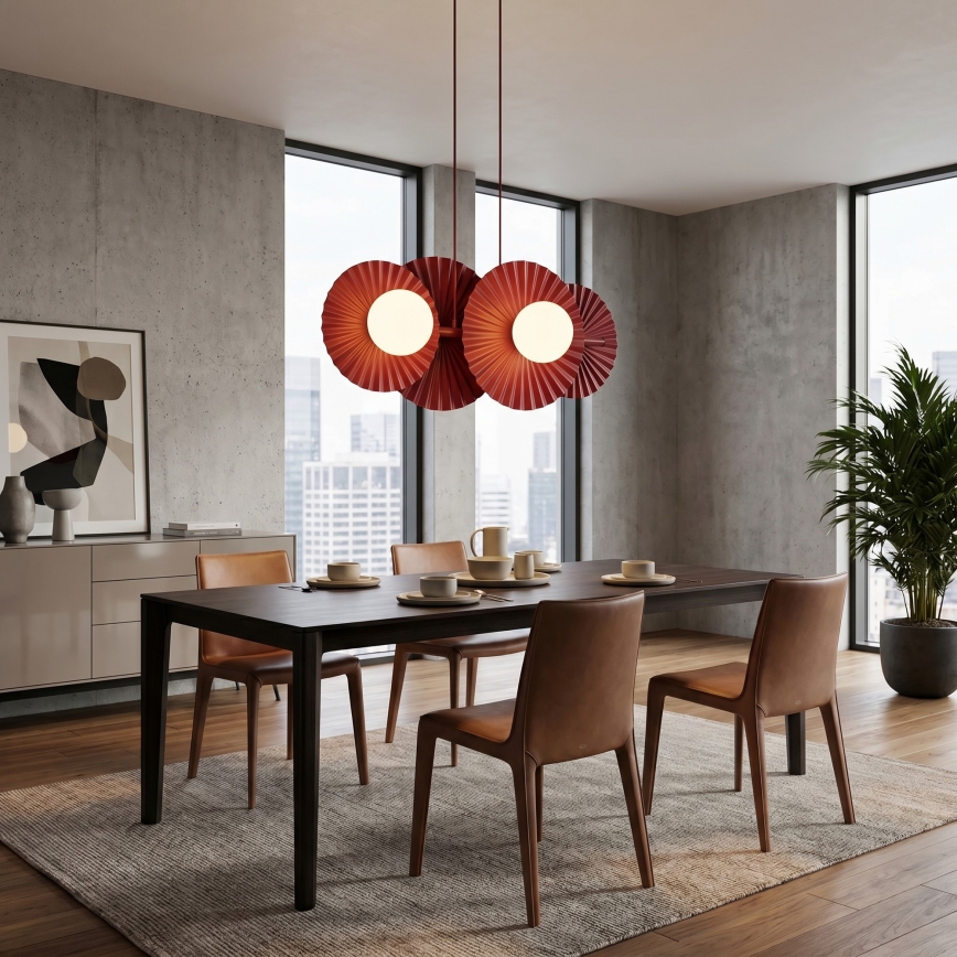 Suspension sur câble UMBRA 4xG9/8W/230V rouge