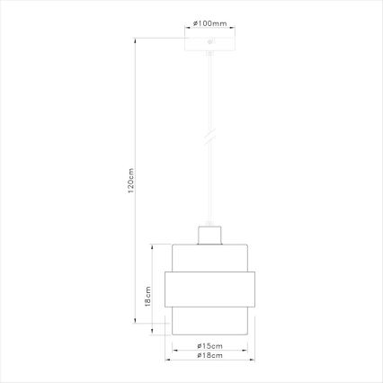 Suspension sur câble VALENTINO 1xE27/15W/230V beige/transparent