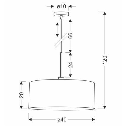 Suspension sur câble VANTI 1xE27/40W/230V, brun