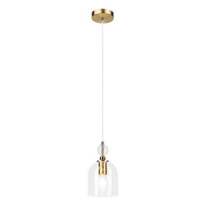 Suspension sur câble VELARE 1xE27/15W/230V, finition dorée/verre transparent