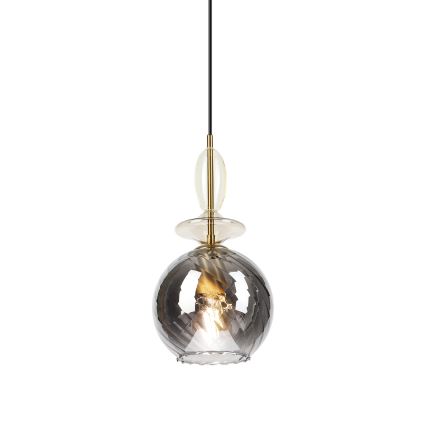 Suspension sur câble VELLO 1xE27/15W/230V noir/beige fumé/noir