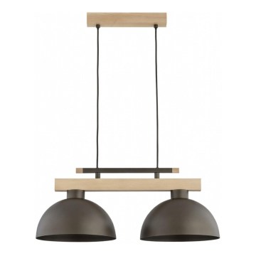 Suspension sur câble VERTA 2xE27/15W/230V marron/beige