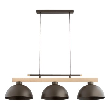 Suspension sur câble VERTA 3xE27/15W/230V marron/beige
