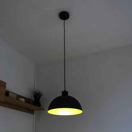Suspension sur câble VESPER 1x E27 / 15 W / 230 V Ø 18 cm noir/doré