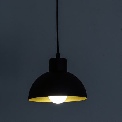 Suspension sur câble VESPER 1x E27 / 15 W / 230 V Ø 18 cm noir/doré