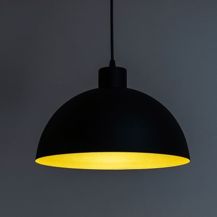 Suspension sur câble VESPER 1x E27 / 15 W / 230 V Ø 18 cm noir/doré