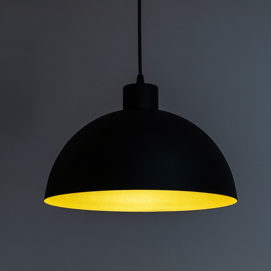 Suspension sur câble VESPER 1x E27 / 15 W / 230 V Ø 18 cm noir/doré