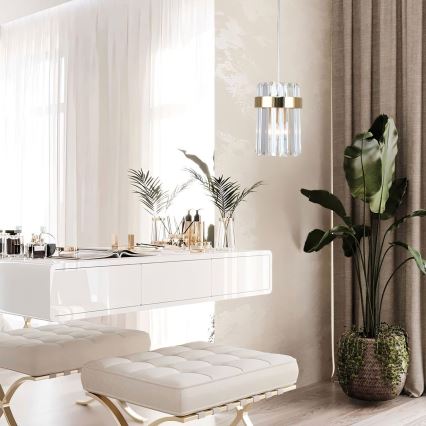 Suspension sur câble VETRO 1xE14/10W/230V dorée