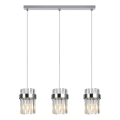 Suspension sur câble VETRO 3xE14/10W/230V, chrome brillant