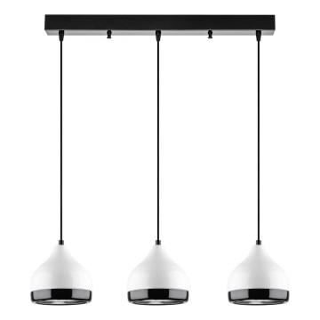 Suspension sur câble YILDO 3xE27/40W/230V blanche/noire