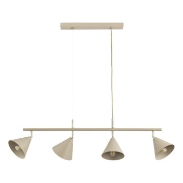 Suspension sur câble ZELTA 4xE27/15W/230V beige