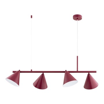 Suspension sur câble ZELTA 4xE27/15W/230V rouge